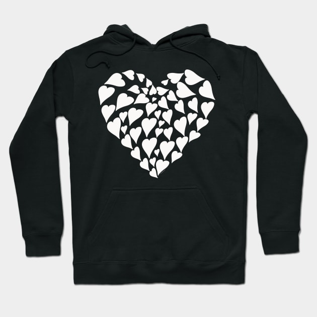 Heart Full of Love Hearts Valentines Day Modern Graphic Art Hoodie by DoubleBrush